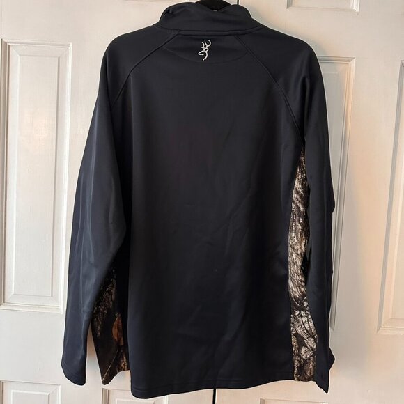 Browning Black & Camo Quarter Zip - Size Large - Picture 2 of 3